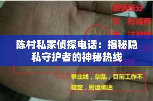 陈村私家侦探电话：揭秘隐私守护者的神秘热线