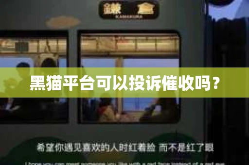 黑猫平台可以投诉催收吗？