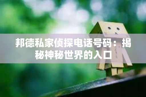 邦德私家侦探电话号码：揭秘神秘世界的入口
